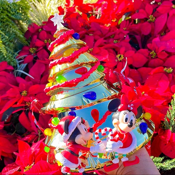 ✨ Disney World 50th Celebration Gold Light Up Christmas Tree Popcorn Bucket ✨ - Picture 1 of 12